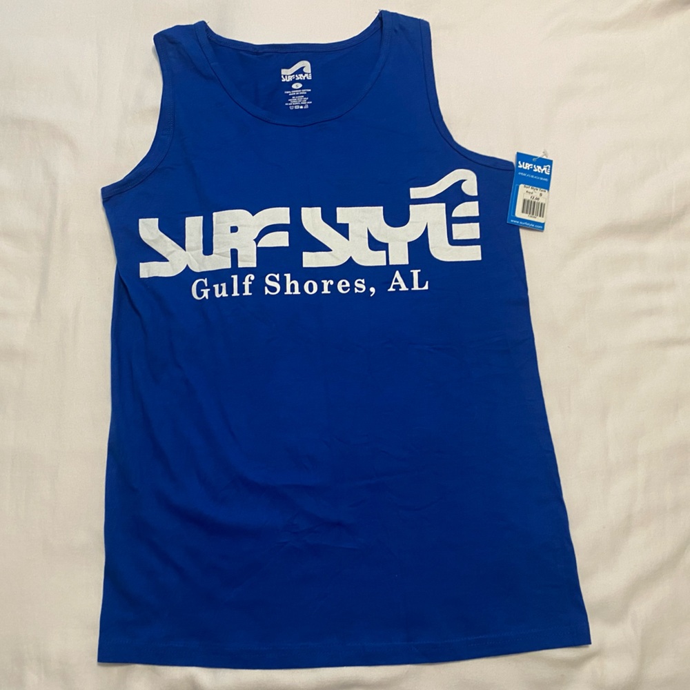 NEW Surf Style Gulf Shores Alabama Blue Cotton Tank Size S